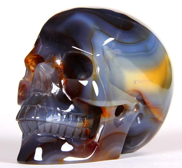 Large 4.4" Agate Carved Crystal Skull, Healing Large 4.4" Agate Carved Crystal Skull, Healing