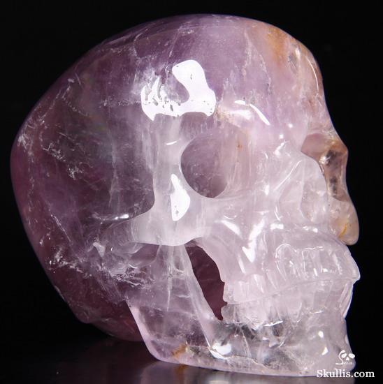 Rainbows! Huge 4.3" Amethyst Carved Crystal Skull, Super Realistic Rainbows! Huge 4.3" Amethyst Carved Crystal Skull, Super Realistic