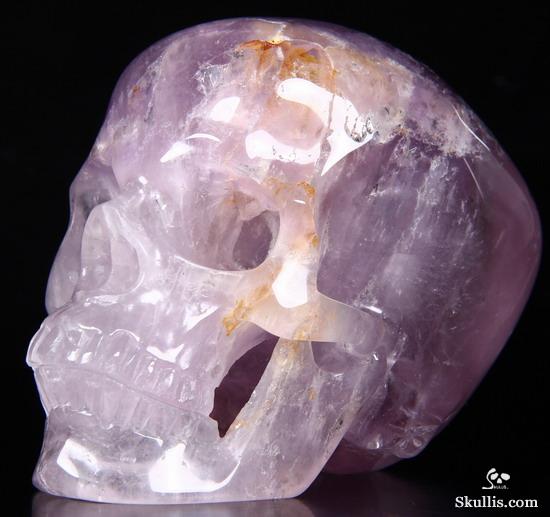 Rainbows! Huge 4.3" Amethyst Carved Crystal Skull, Super Realistic Rainbows! Huge 4.3" Amethyst Carved Crystal Skull, Super Realistic