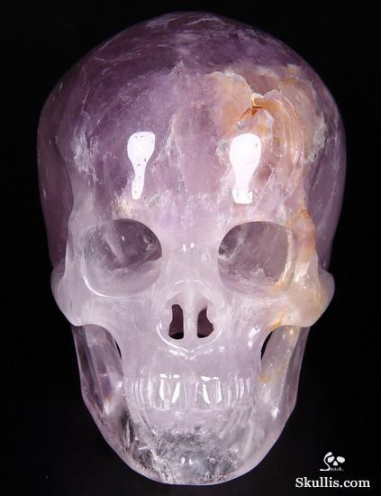Rainbows! Huge 4.3" Amethyst Carved Crystal Skull, Super Realistic Rainbows! Huge 4.3" Amethyst Carved Crystal Skull, Super Realistic