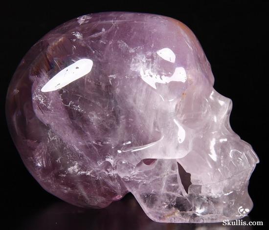 Rainbows! Huge 4.3" Amethyst Carved Crystal Skull, Super Realistic Rainbows! Huge 4.3" Amethyst Carved Crystal Skull, Super Realistic