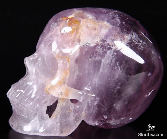 Rainbows! Huge 4.3" Amethyst Carved Crystal Skull, Super Realistic Rainbows! Huge 4.3" Amethyst Carved Crystal Skull, Super Realistic