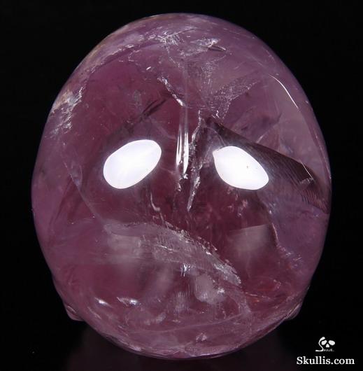 Rainbows! Huge 4.3" Amethyst Carved Crystal Skull, Super Realistic Rainbows! Huge 4.3" Amethyst Carved Crystal Skull, Super Realistic
