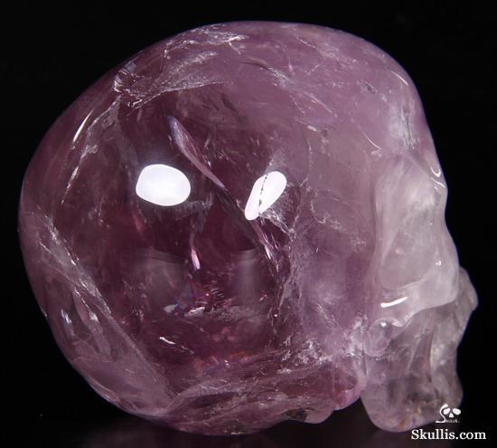 Rainbows! Huge 4.3" Amethyst Carved Crystal Skull, Super Realistic Rainbows! Huge 4.3" Amethyst Carved Crystal Skull, Super Realistic