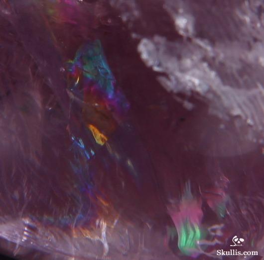Rainbows! Huge 4.3" Amethyst Carved Crystal Skull, Super Realistic Rainbows! Huge 4.3" Amethyst Carved Crystal Skull, Super Realistic