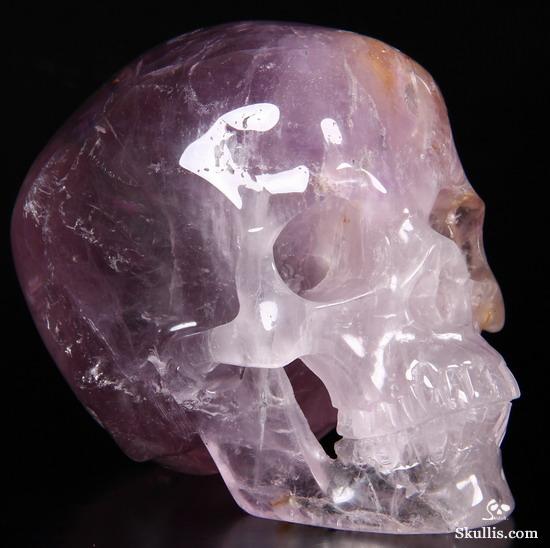 Rainbows! Huge 4.3" Amethyst Carved Crystal Skull, Super Realistic Rainbows! Huge 4.3" Amethyst Carved Crystal Skull, Super Realistic