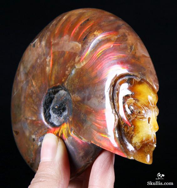 Ammonite Fossil Carved Crystal Star Being, Female Alien Ammonite Fossil Carved Crystal Star Being, Female Alien