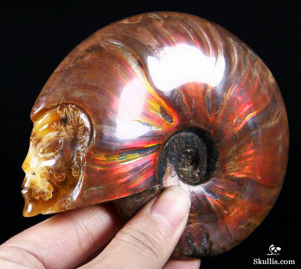 Ammonite Fossil Carved Crystal Star Being, Female Alien Ammonite Fossil Carved Crystal Star Being, Female Alien