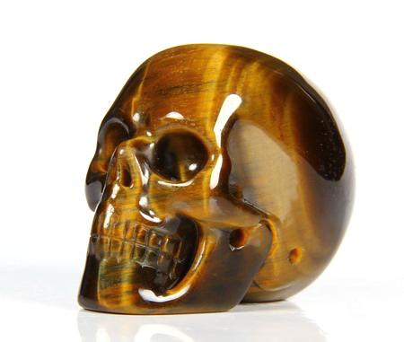 1.5" Gold Tiger Eye Carved Crystal Skull, Realistic 1.5" Gold Tiger Eye Carved Crystal Skull, Realistic