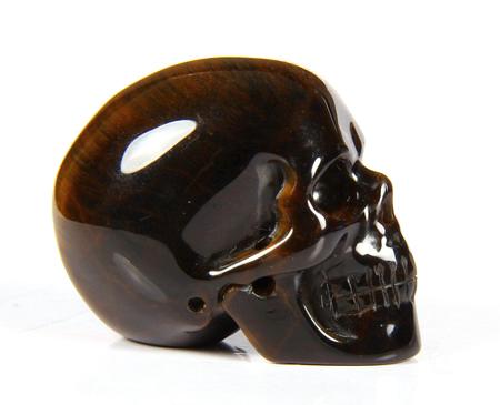 1.5" Gold Tiger Eye Carved Crystal Skull, Realistic 1.5" Gold Tiger Eye Carved Crystal Skull, Realistic