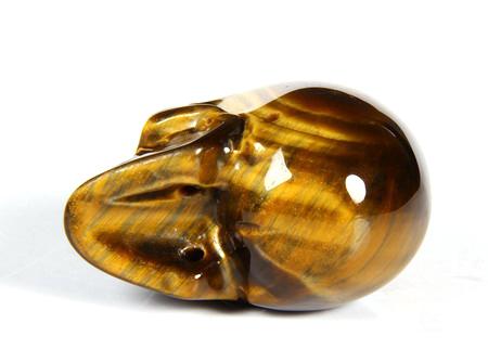 1.5" Gold Tiger Eye Carved Crystal Skull, Realistic 1.5" Gold Tiger Eye Carved Crystal Skull, Realistic
