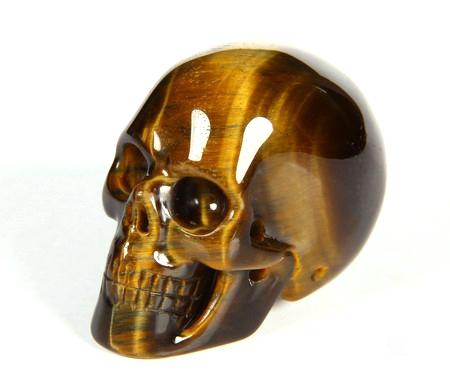 1.5" Gold Tiger Eye Carved Crystal Skull, Realistic 1.5" Gold Tiger Eye Carved Crystal Skull, Realistic