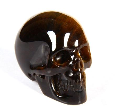 1.5" Gold Tiger Eye Carved Crystal Skull, Realistic 1.5" Gold Tiger Eye Carved Crystal Skull, Realistic