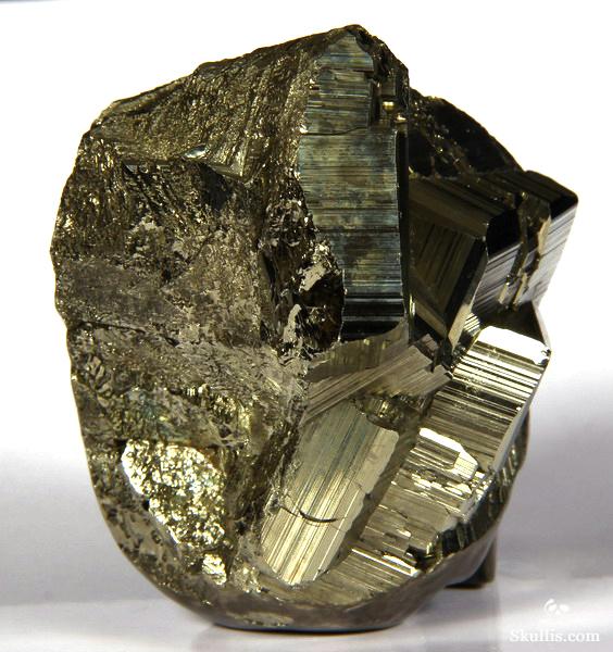 Mineral Specimen 3.4" Pyrite Carved Crystal Skull, Realistic Mineral Specimen 3.4" Pyrite Carved Crystal Skull, Realistic