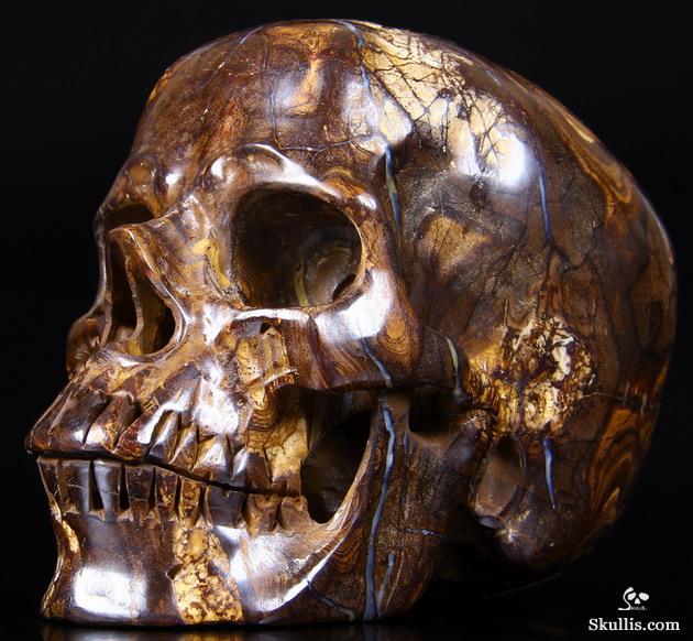 Huge 5.9 Matrix Opal Carved Crystal Skull, Super Realistic Huge 5.9 Matrix Opal Carved Crystal Skull, Super Realistic