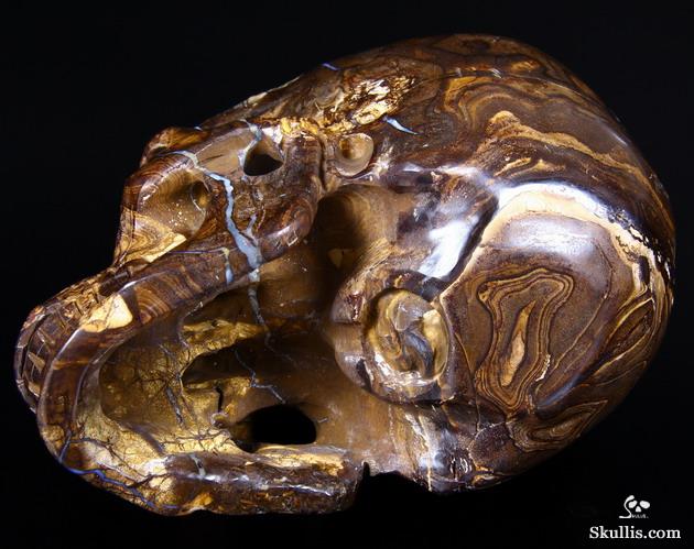 Huge 5.9 Matrix Opal Carved Crystal Skull, Super Realistic Huge 5.9 Matrix Opal Carved Crystal Skull, Super Realistic
