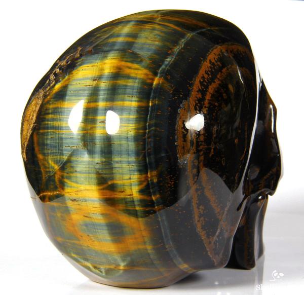 5.2" Tiger Eye Carved Crystal Skull, Super Realistic 5.2" Tiger Eye Carved Crystal Skull, Super Realistic
