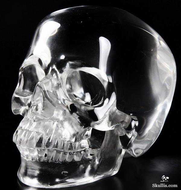 HUGE 5.9" Glass Carved Crystal Skull, Super Realistic HUGE 5.9" Glass Carved Crystal Skull, Super Realistic