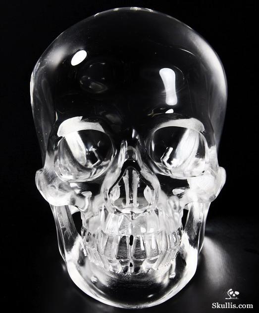 HUGE 5.9" Glass Carved Crystal Skull, Super Realistic HUGE 5.9" Glass Carved Crystal Skull, Super Realistic