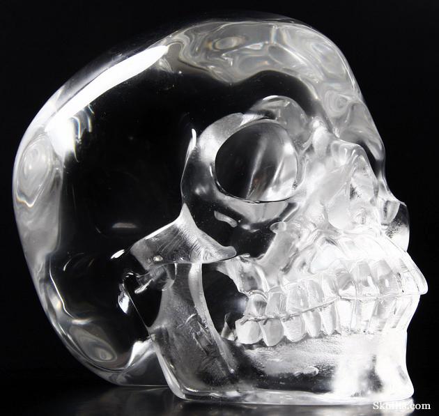 HUGE 5.9" Glass Carved Crystal Skull, Super Realistic HUGE 5.9" Glass Carved Crystal Skull, Super Realistic
