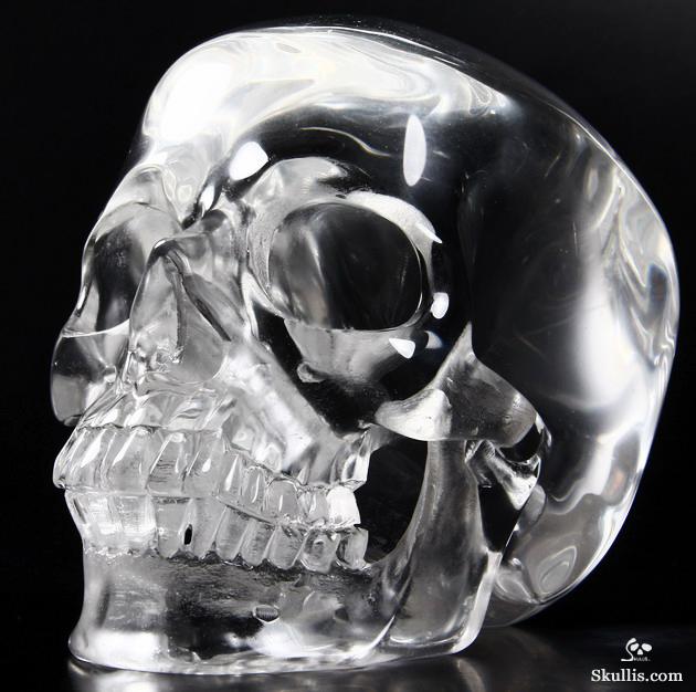 HUGE 5.9" Glass Carved Crystal Skull, Super Realistic HUGE 5.9" Glass Carved Crystal Skull, Super Realistic