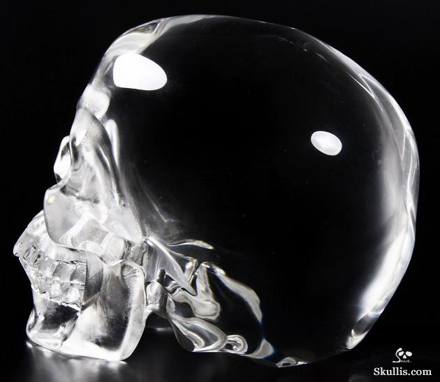 HUGE 5.9" Glass Carved Crystal Skull, Super Realistic HUGE 5.9" Glass Carved Crystal Skull, Super Realistic