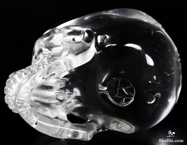 HUGE 5.9" Glass Carved Crystal Skull, Super Realistic HUGE 5.9" Glass Carved Crystal Skull, Super Realistic