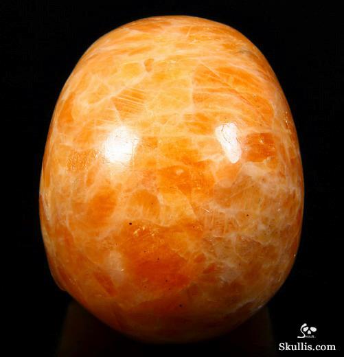 2.6" Orange Calcite Carved Crystal Skull, Realistic 2.6" Orange Calcite Carved Crystal Skull, Realistic