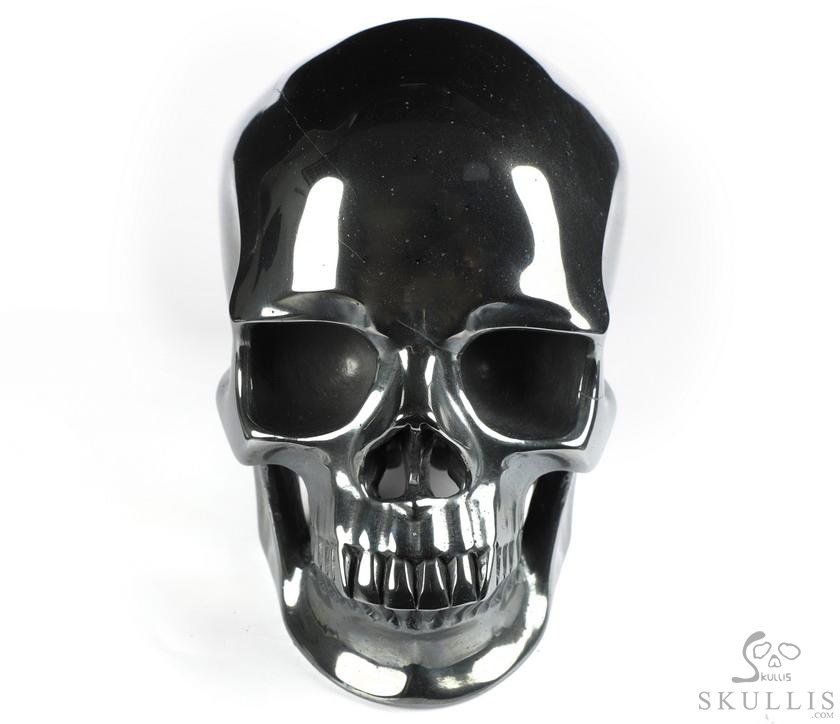 Lifesized 6.5" Hematite Carved Crystal Skull,Super Realistic, Crystal Healing Lifesized 6.5" Hematite Carved Crystal Skull,Super Realistic, Crystal Healing