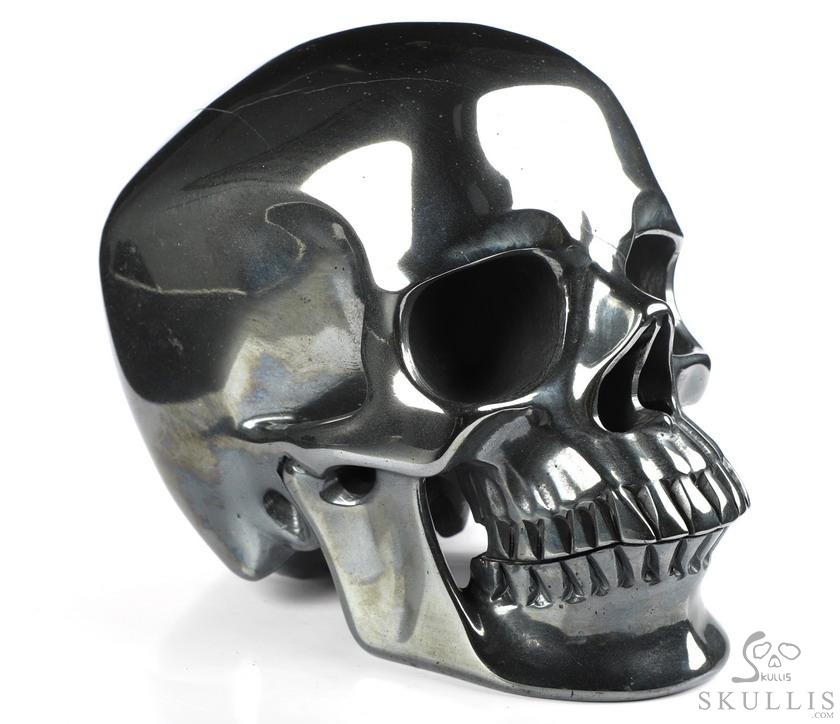 Lifesized 6.5" Hematite Carved Crystal Skull,Super Realistic, Crystal Healing Lifesized 6.5" Hematite Carved Crystal Skull,Super Realistic, Crystal Healing