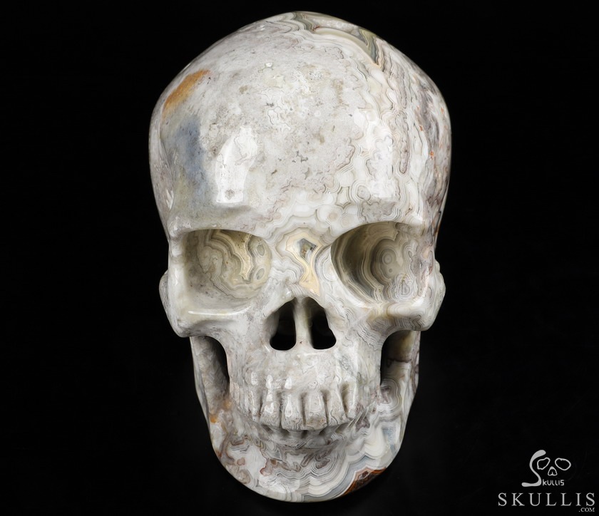 Huge 5.1" Red Crazy Lace Agate Carved Crystal Skull,Super Realistic, Crystal Healing Huge 5.1" Red Crazy Lace Agate Carved Crystal Skull,Super Realistic, Crystal Healing