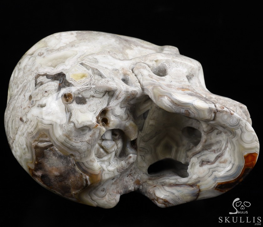 Huge 5.1" Red Crazy Lace Agate Carved Crystal Skull,Super Realistic, Crystal Healing Huge 5.1" Red Crazy Lace Agate Carved Crystal Skull,Super Realistic, Crystal Healing