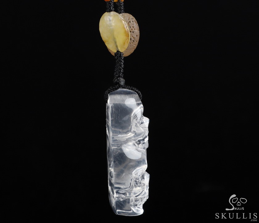 Gemstone Inside Diameter (445mm) Milk Quartz & Gobi Agate Carved Crystal Skull Pendant, Crystal Healing Gemstone Inside Diameter (445mm) Milk Quartz & Gobi Agate Carved Crystal Skull Pendant, Crystal Healing