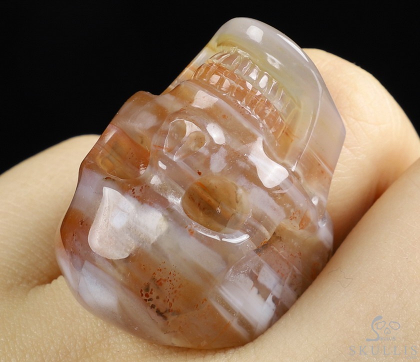 The Poetic Dreamer - US size 8 Agate Hand Carved Crystal Skull Ring, Crystal Healing Skull Jewelry, for Women & Men The Poetic Dreamer - US size 8 Agate Hand Carved Crystal Skull Ring, Crystal Healing Skull Jewelry, for Women & Men