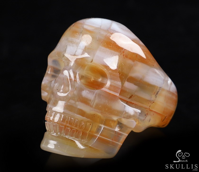 The Poetic Dreamer - US size 8 Agate Hand Carved Crystal Skull Ring, Crystal Healing Skull Jewelry, for Women & Men The Poetic Dreamer - US size 8 Agate Hand Carved Crystal Skull Ring, Crystal Healing Skull Jewelry, for Women & Men