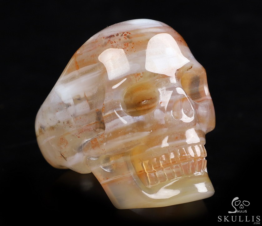 The Poetic Dreamer - US size 8 Agate Hand Carved Crystal Skull Ring, Crystal Healing Skull Jewelry, for Women & Men The Poetic Dreamer - US size 8 Agate Hand Carved Crystal Skull Ring, Crystal Healing Skull Jewelry, for Women & Men