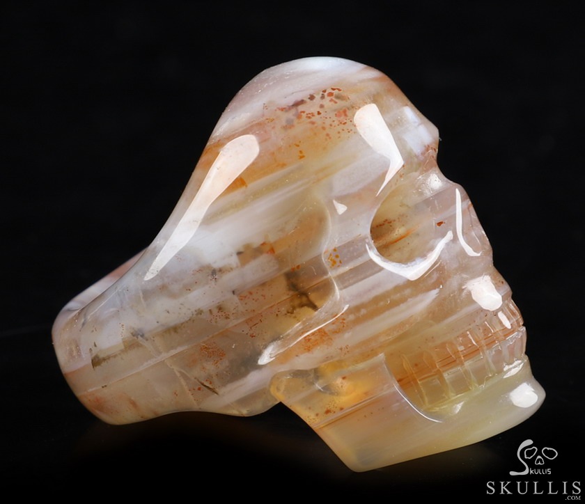 The Poetic Dreamer - US size 8 Agate Hand Carved Crystal Skull Ring, Crystal Healing Skull Jewelry, for Women & Men The Poetic Dreamer - US size 8 Agate Hand Carved Crystal Skull Ring, Crystal Healing Skull Jewelry, for Women & Men