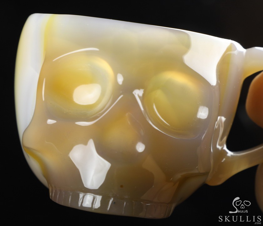 Skullis Minima - 2 oz Premium Brazilian Agate Skull Espresso Coffee Cup Skullis Minima - 2 oz Premium Brazilian Agate Skull Espresso Coffee Cup