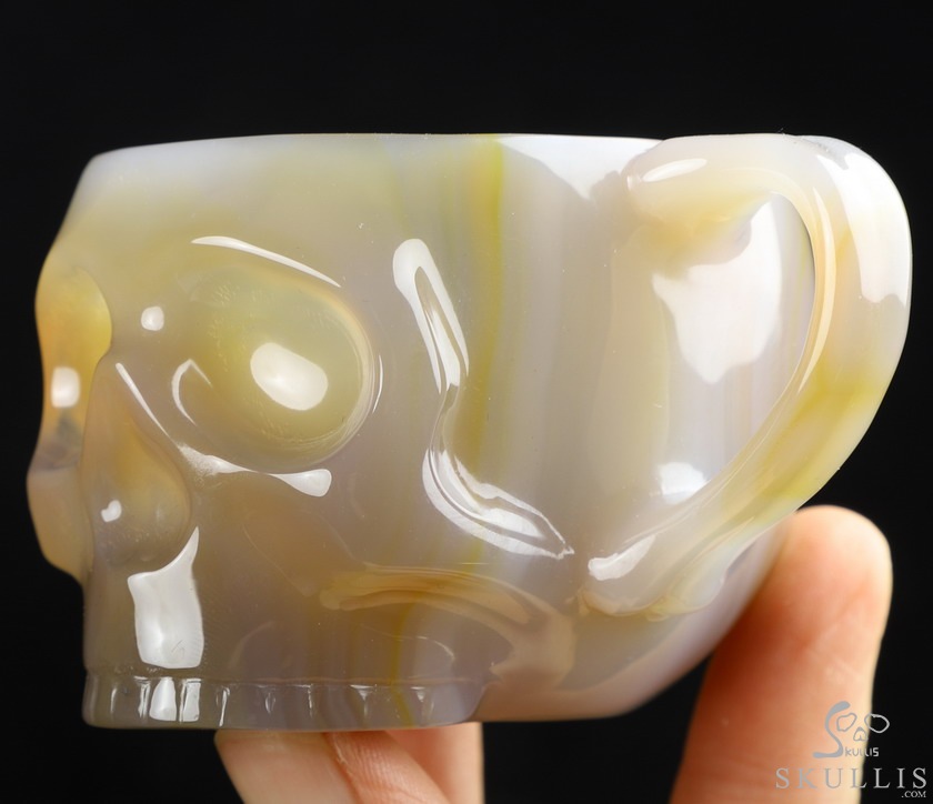 Skullis Minima - 2 oz Premium Brazilian Agate Skull Espresso Coffee Cup Skullis Minima - 2 oz Premium Brazilian Agate Skull Espresso Coffee Cup