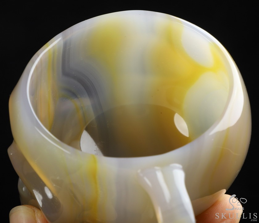 Skullis Minima - 2 oz Premium Brazilian Agate Skull Espresso Coffee Cup Skullis Minima - 2 oz Premium Brazilian Agate Skull Espresso Coffee Cup
