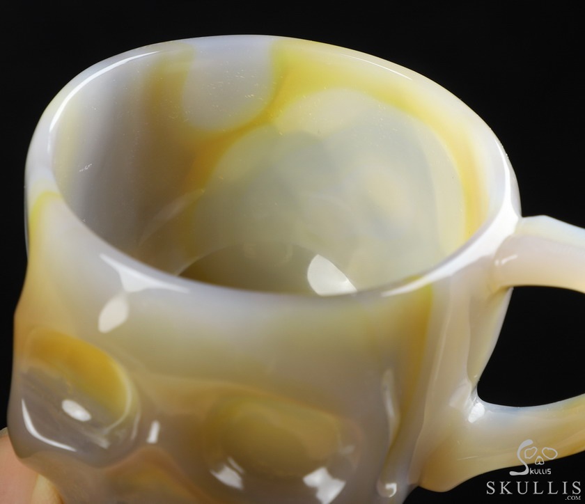 Skullis Minima - 2 oz Premium Brazilian Agate Skull Espresso Coffee Cup Skullis Minima - 2 oz Premium Brazilian Agate Skull Espresso Coffee Cup