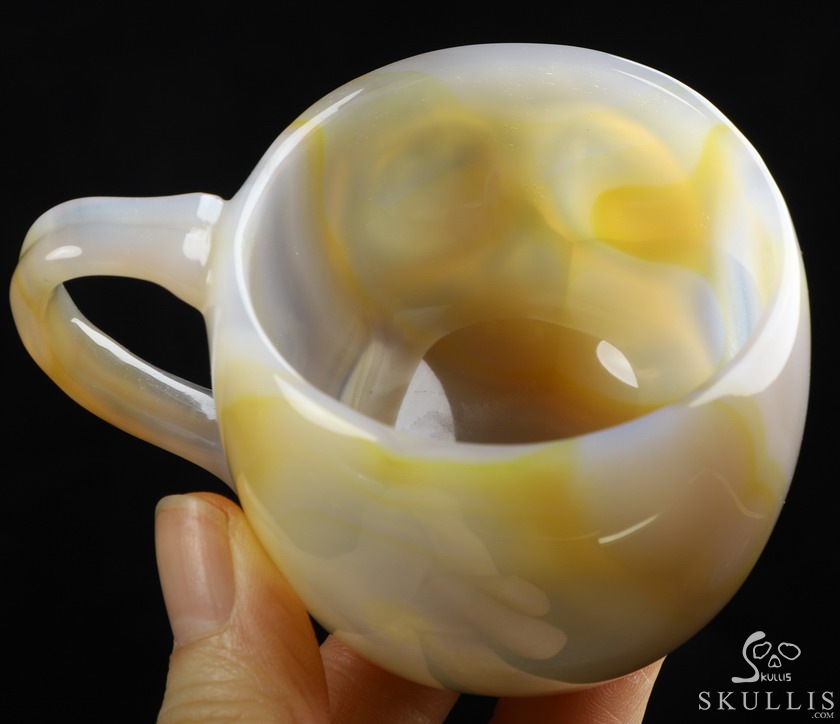 Skullis Minima - 2 oz Premium Brazilian Agate Skull Espresso Coffee Cup Skullis Minima - 2 oz Premium Brazilian Agate Skull Espresso Coffee Cup