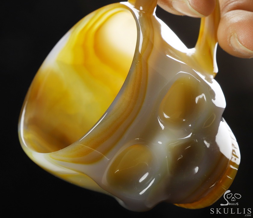 Skullis Minima - 2 oz Premium Brazilian Agate Skull Espresso Coffee Cup Skullis Minima - 2 oz Premium Brazilian Agate Skull Espresso Coffee Cup