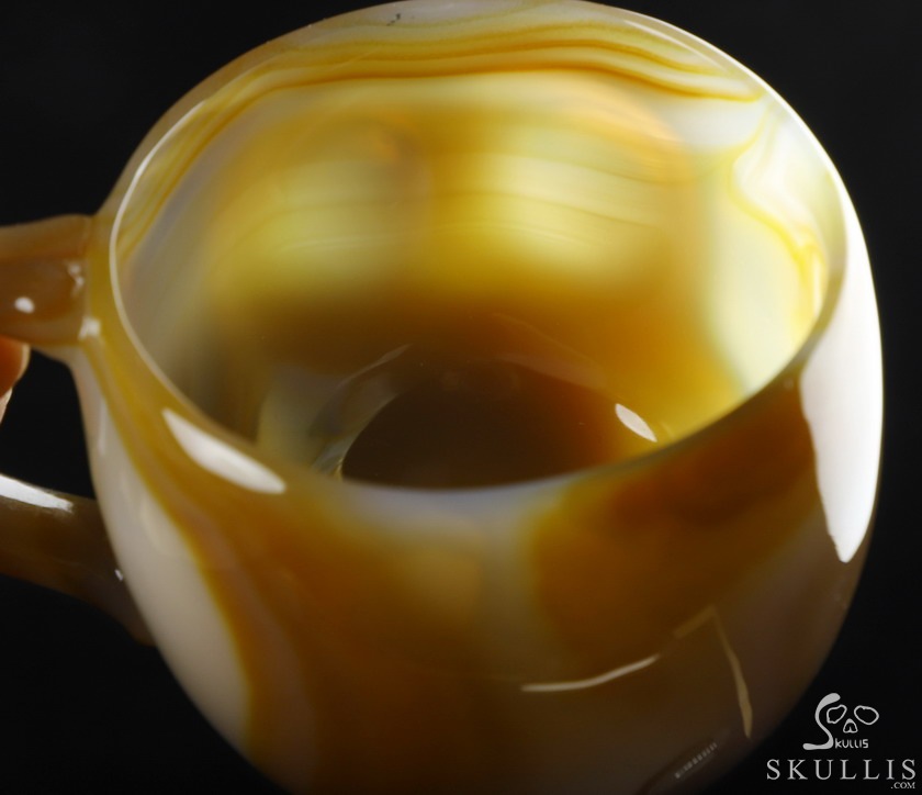 Skullis Minima - 2 oz Premium Brazilian Agate Skull Espresso Coffee Cup Skullis Minima - 2 oz Premium Brazilian Agate Skull Espresso Coffee Cup