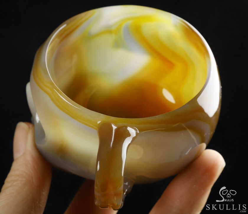 Skullis Minima - 2 oz Premium Brazilian Agate Skull Espresso Coffee Cup Skullis Minima - 2 oz Premium Brazilian Agate Skull Espresso Coffee Cup