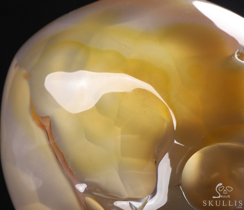 BEAUTIFUL LINES 4.8" Premium Brazilian Agate Carved Crystal Howllow Skull with Led Stand,Super Realistic, Crystal Healing BEAUTIFUL LINES 4.8" Premium Brazilian Agate Carved Crystal Howllow Skull with Led Stand,Super Realistic, Crystal Healing