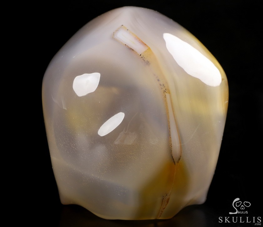 BEAUTIFUL LINES 4.8" Premium Brazilian Agate Carved Crystal Howllow Skull with Led Stand,Super Realistic, Crystal Healing BEAUTIFUL LINES 4.8" Premium Brazilian Agate Carved Crystal Howllow Skull with Led Stand,Super Realistic, Crystal Healing
