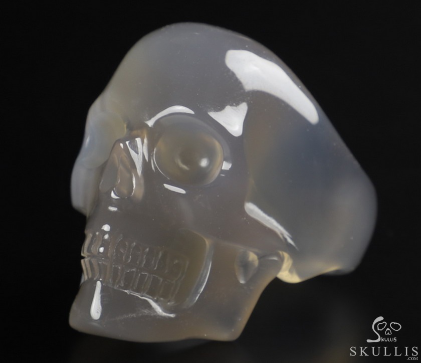 The Poetic Dreamer - US size 9.5 Agate Hand Carved Crystal Skull Ring, Crystal Healing Skull Jewelry, for Women & Men The Poetic Dreamer - US size 9.5 Agate Hand Carved Crystal Skull Ring, Crystal Healing Skull Jewelry, for Women & Men