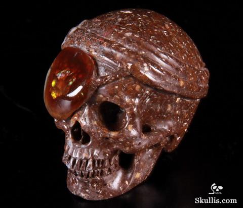 Sept 5, 2014 ACSAD (A Crystal Skull a Day) - The Pirate Corsair - Fire Agate Carved Crystal Skull Sculpture Sept 5, 2014 ACSAD (A Crystal Skull a Day) - The Pirate Corsair - Fire Agate Carved Crystal Skull Sculpture