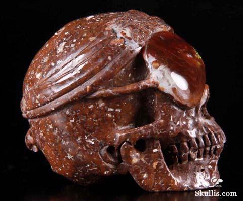 Sept 5, 2014 ACSAD (A Crystal Skull a Day) - The Pirate Corsair - Fire Agate Carved Crystal Skull Sculpture Sept 5, 2014 ACSAD (A Crystal Skull a Day) - The Pirate Corsair - Fire Agate Carved Crystal Skull Sculpture